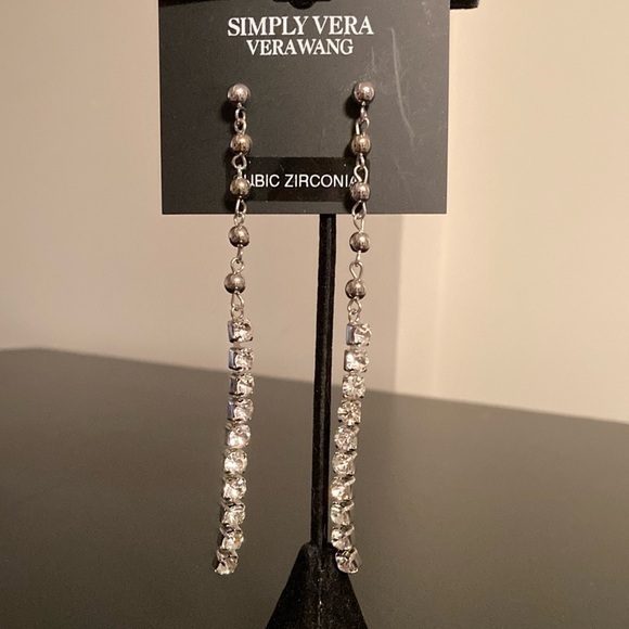 Simply Vera Vera Wang Jewelry - Simply Vera Vera Wang Silver and Clear Drop Earrings
